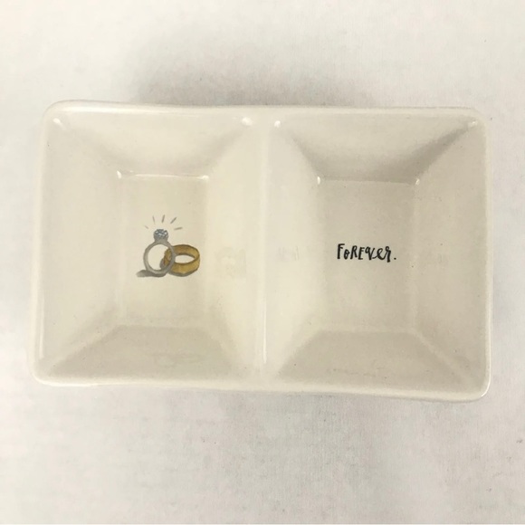 ⚡️Home⚡️ Rae Dunn Double Tray Forever Rings Wedding Marriage Love - Picture 1 of 5